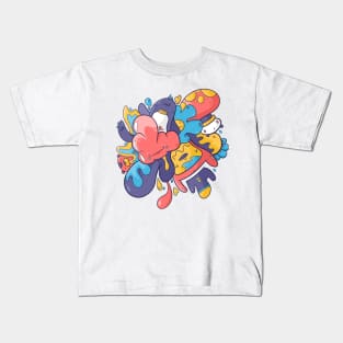 Cute Jam Funk Penguin Doodle Kids T-Shirt